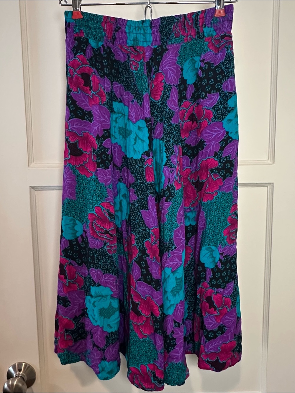Tropical Multicolor Floral Midi Skirt Size 4